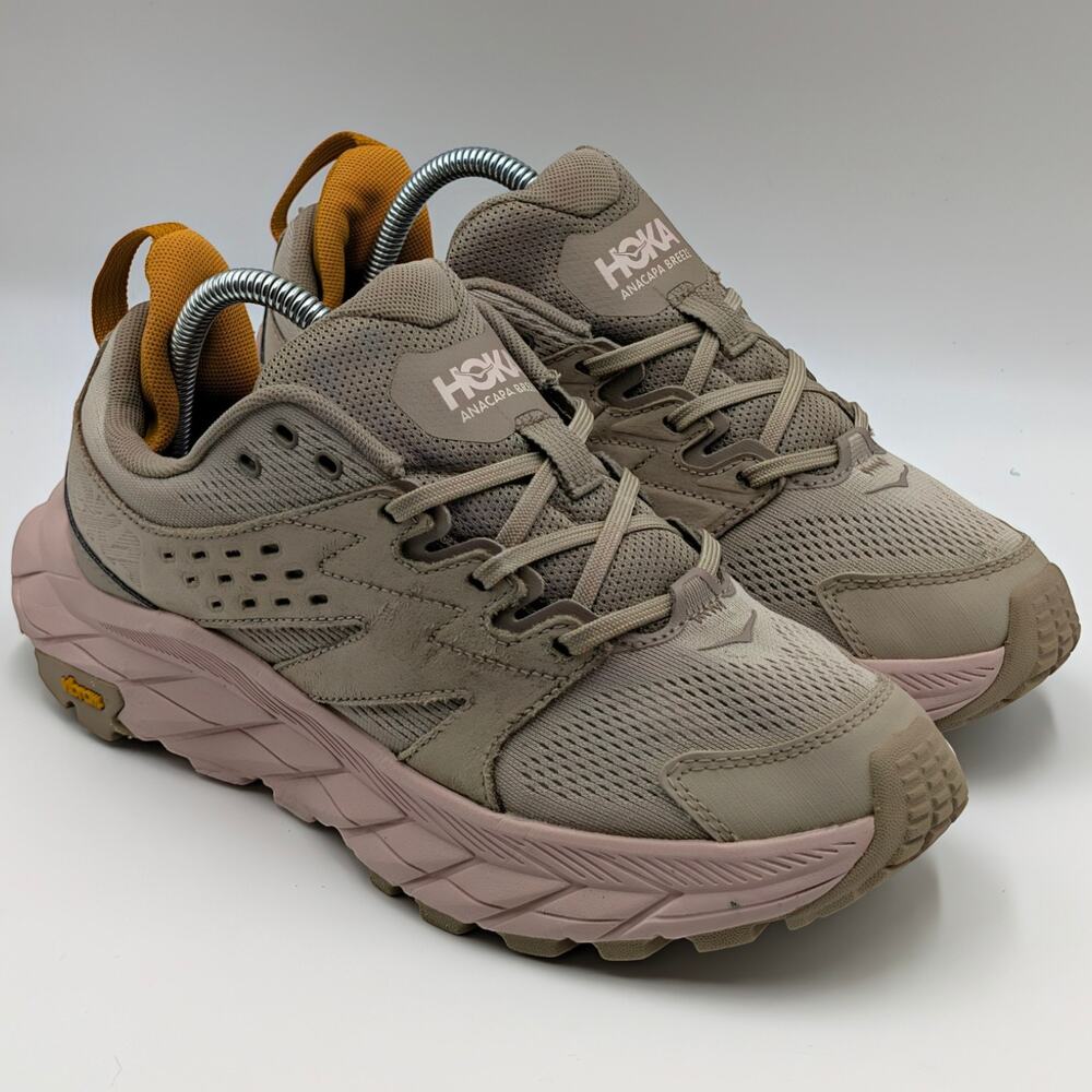 Hoka One One Anacapa Breeze Low Oxford Tan Peach Whip Womens 8.5B UK 7 Trail